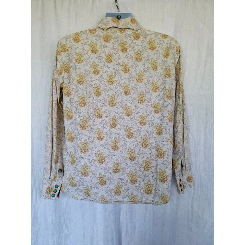 Womens Brooks & Dunn Shirt, western turquoise snap Floral, XL vintage y2k 90s - Picture 3 of 7